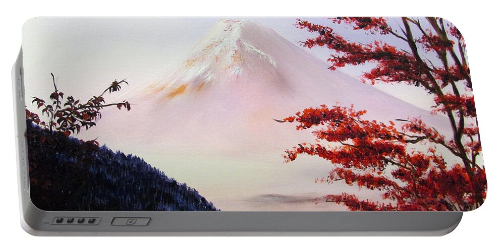 Mount Portable Battery Charger featuring the painting Mount Fuji by Alexandra Louie