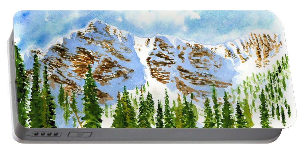 Mountains Portable Battery Charger featuring the painting Mount Ogden by Walt Brodis