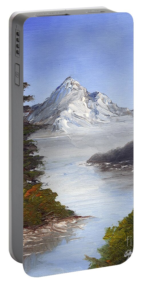 Mountain Portable Battery Charger featuring the painting Mountain Region by Michelle Bien