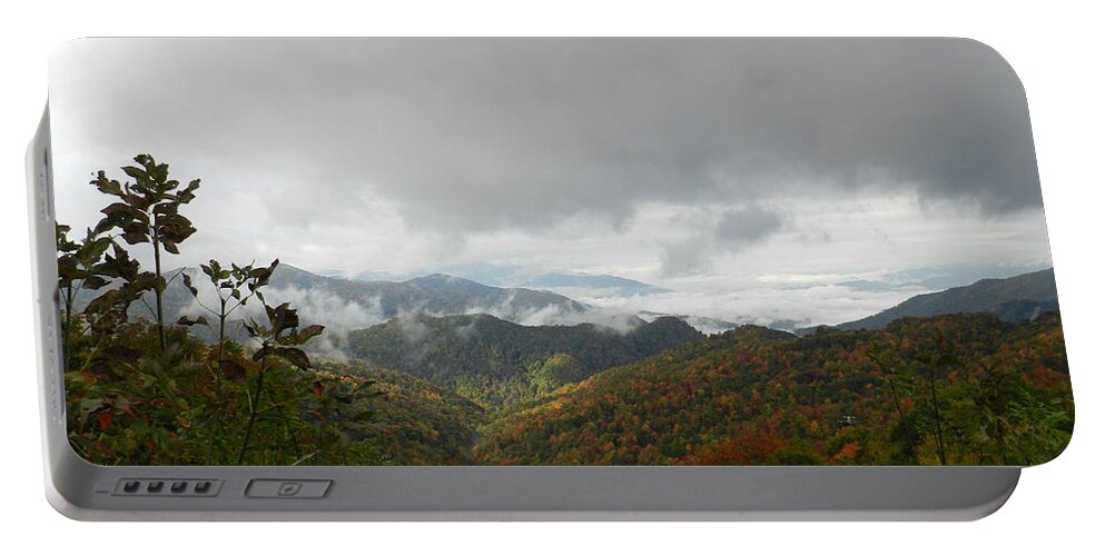 Smoky Mountains Portable Battery Charger featuring the photograph Mountain Sea by Deborah Ferree