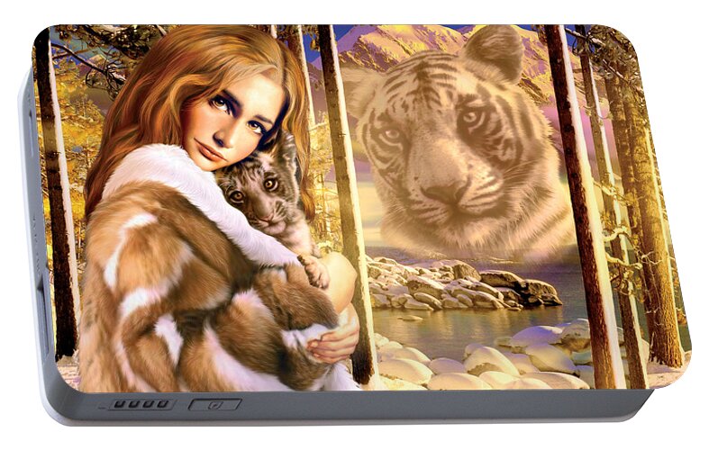Animal Portable Battery Charger featuring the photograph Mountain Spirits by MGL Meiklejohn Graphics Licensing