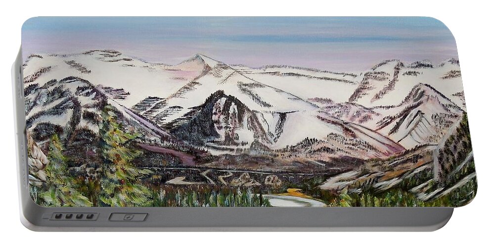 Fairmount Banff Springs Golf Course Portable Battery Charger featuring the painting Mountain Spring - Banff Springs by Marilyn McNish