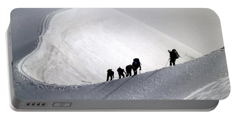 Mountain Portable Battery Charger featuring the photograph Mountaineers to conquer Mont Blanc by Cristina Stefan