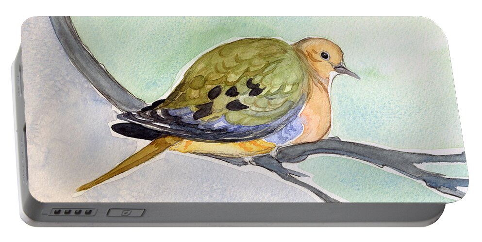 Mourning Dove Portable Battery Charger featuring the painting Mourning Dove by Katherine Miller