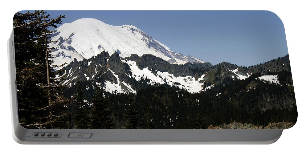 Mt. Rainer Portable Battery Charger featuring the photograph Mt Rainer from WA-410 by Edward Hawkins II