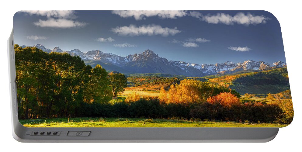 Dallas Divide Portable Battery Charger featuring the photograph Mt Sneffels and the Dallas Divide by Ken Smith
