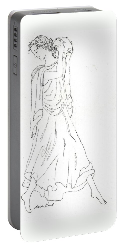 Muses Portable Battery Charger featuring the painting Terpsichore Muse of Dance by Maria Hunt