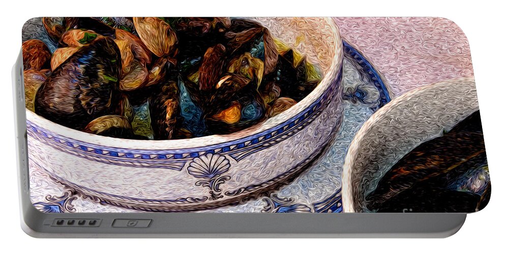 Chioggia Portable Battery Charger featuring the photograph Mussels and Clams in Italy by Sabine Jacobs