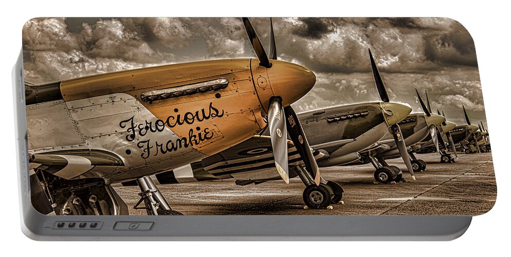 Duxford Portable Battery Charger featuring the photograph Mustang by Martin Newman
