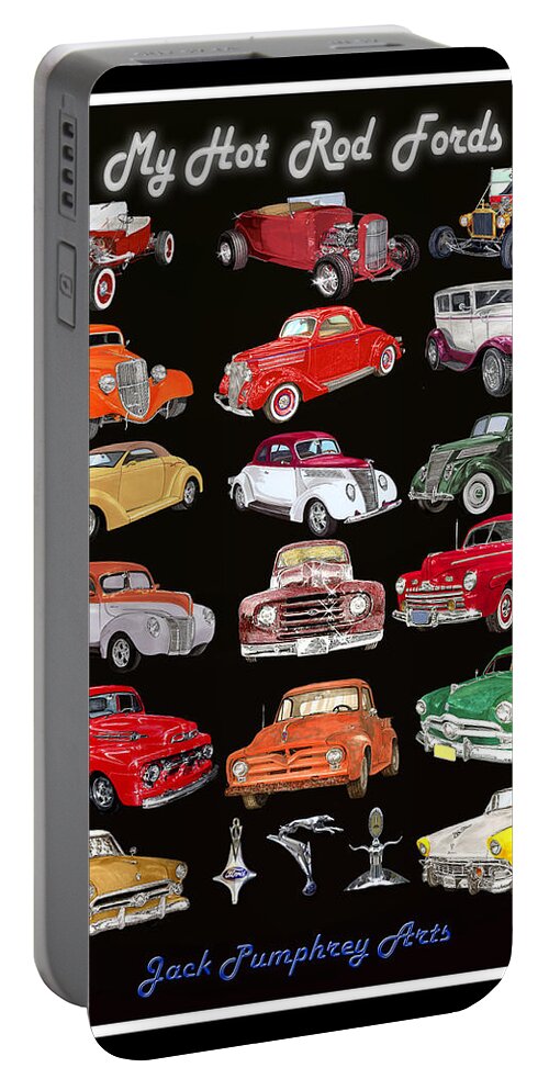 Thank You For Buying A 16 X 20 Print Of My Hot Rod Ford Poster To A Buyer From Rochester Portable Battery Charger featuring the painting Hot Rod Ford Poster by Jack Pumphrey