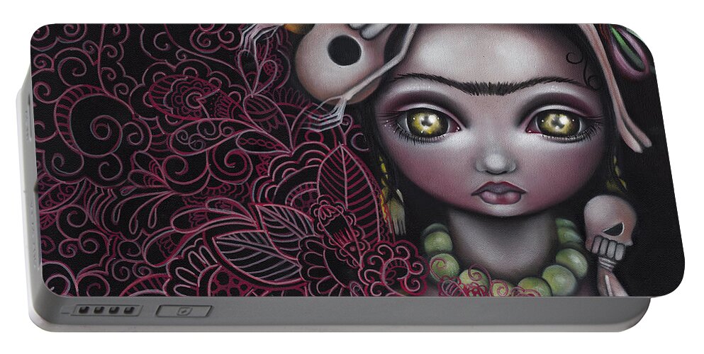 Frida Kahlo Portable Battery Charger featuring the painting My Inner Feelings by Abril Andrade