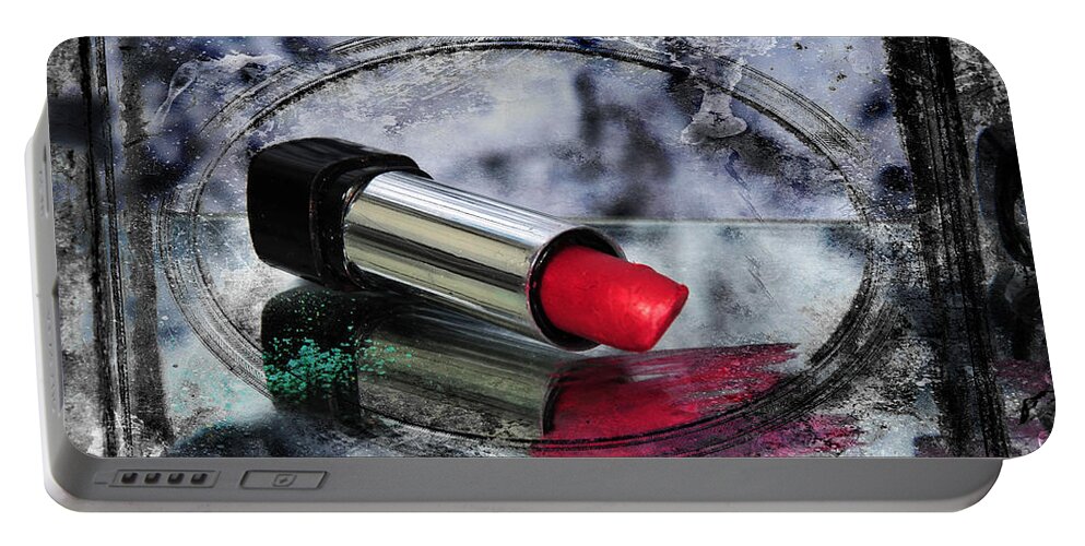 Lipstick Portable Battery Charger featuring the photograph My Lips are Red by Randi Grace Nilsberg