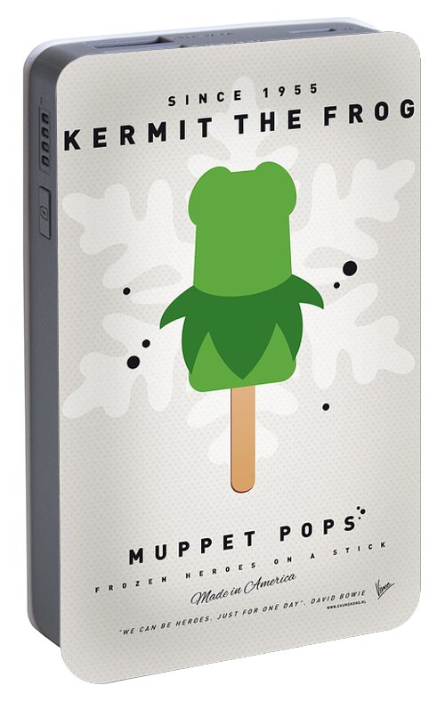 Muppets Portable Battery Charger featuring the digital art My MUPPET ICE POP - Kermit by Chungkong Art