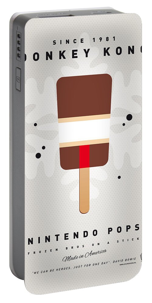 1 Up Portable Battery Charger featuring the digital art My NINTENDO ICE POP - Donkey Kong by Chungkong Art