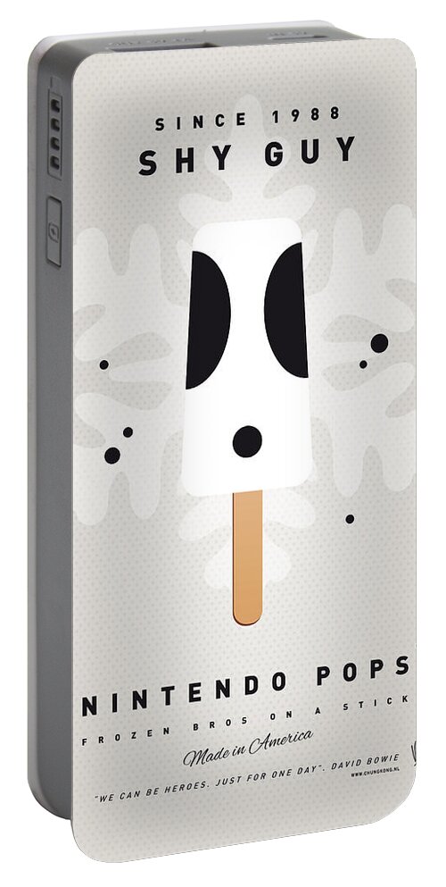 1 Up Portable Battery Charger featuring the digital art My NINTENDO ICE POP - Shy Guy by Chungkong Art