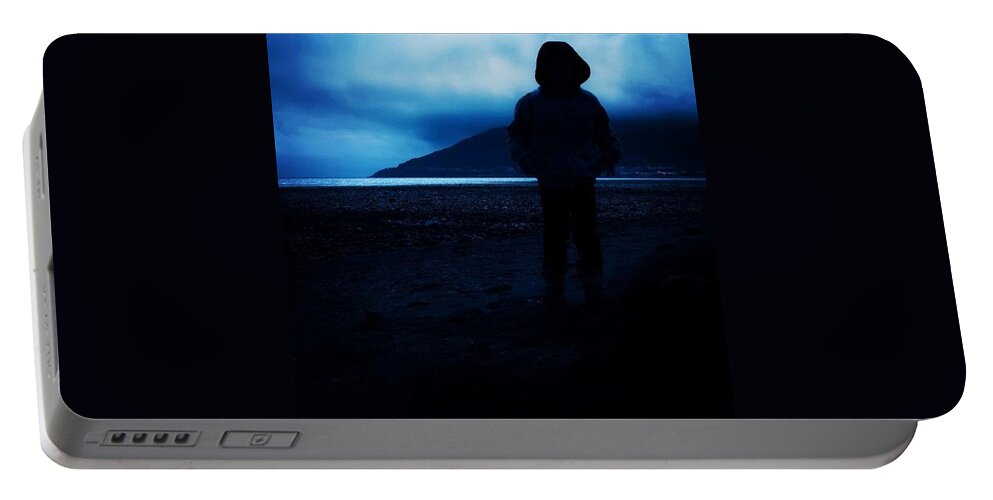  Portable Battery Charger featuring the photograph My Son On The Beach by Aleck Cartwright