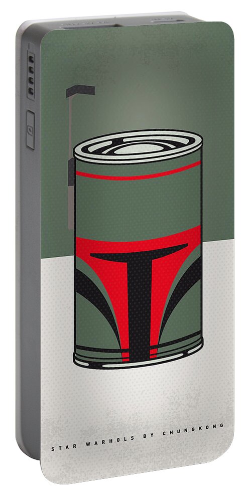 Star Portable Battery Charger featuring the digital art My Star Warhols Boba Fett Minimal Can Poster by Chungkong Art