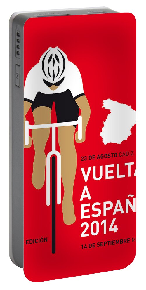 Minimal Portable Battery Charger featuring the digital art My Vuelta A Espana Minimal Poster 2014 by Chungkong Art