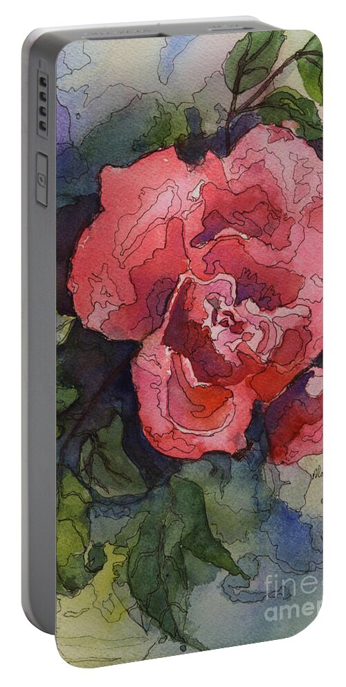 Flowers Portable Battery Charger featuring the painting Oh Glorious, Radiant You by Maria Hunt