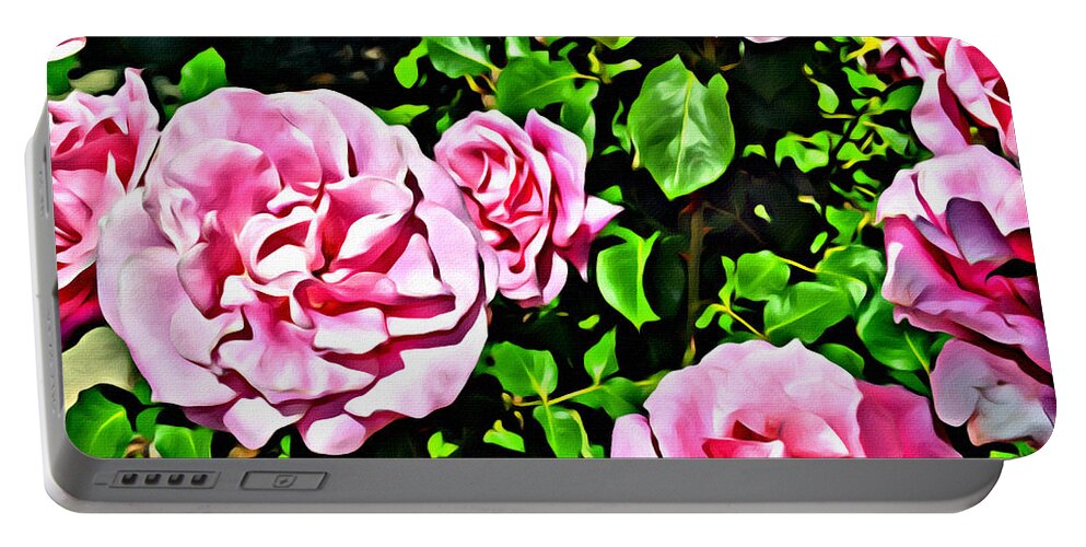 Roses Portable Battery Charger featuring the photograph Nana's Roses by Spencer Hughes