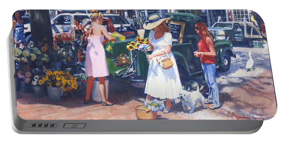 Nantucket Portable Battery Charger featuring the painting Nantucket Main by Candace Lovely