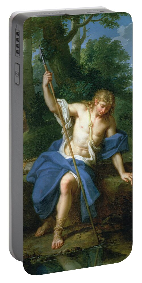 Unrequited Love Portable Battery Charger featuring the painting Narcissus And Echo by Placido Costanzi