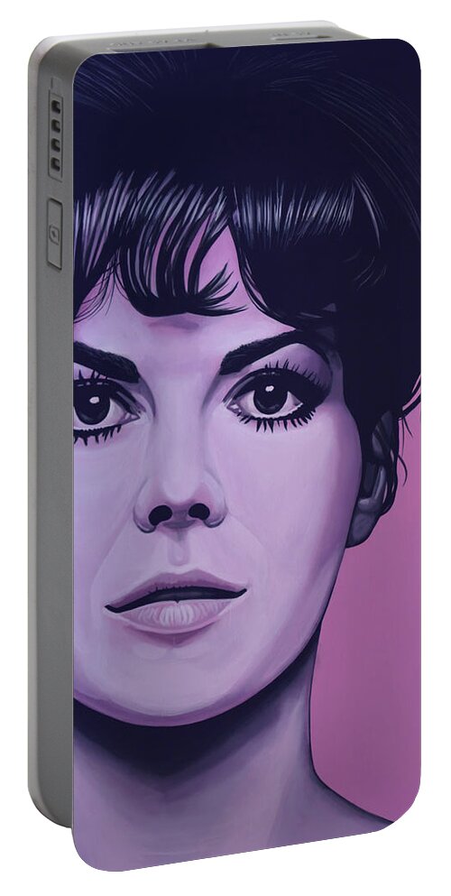 Natalie Wood Portable Battery Charger featuring the painting Natalie Wood by Paul Meijering