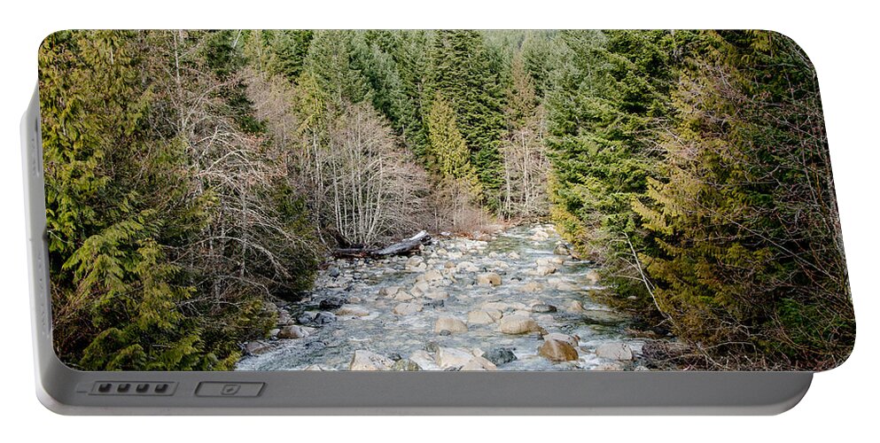 Running Water Portable Battery Charger featuring the photograph Island Stream by Roxy Hurtubise