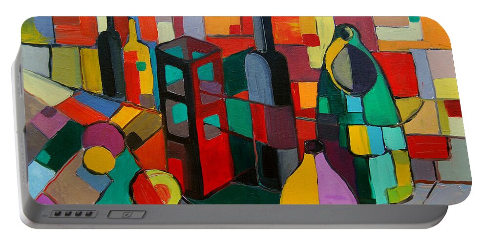 Nature Morte Cubiste Portable Battery Charger featuring the painting Nature Morte Cubiste by Mona Edulesco