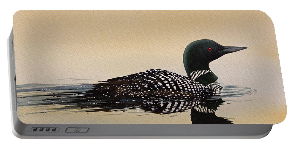 Loon Portable Battery Charger featuring the painting Nature So Fair by James Williamson