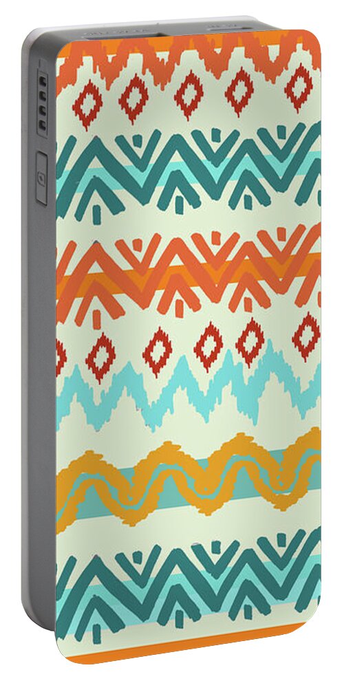 Navajo Portable Battery Charger featuring the digital art Southwest Pattern I by Nicholas Biscardi