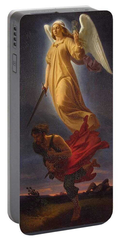 Alfred Rethel Portable Battery Charger featuring the painting Nemesis by Alfred Rethel