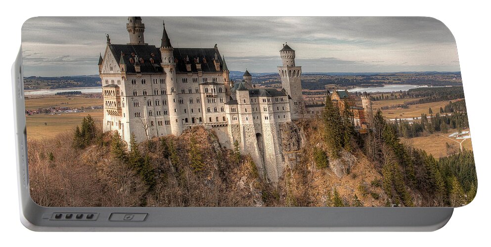 Castle Portable Battery Charger featuring the photograph Neuschwanstein Castle by Shirley Radabaugh