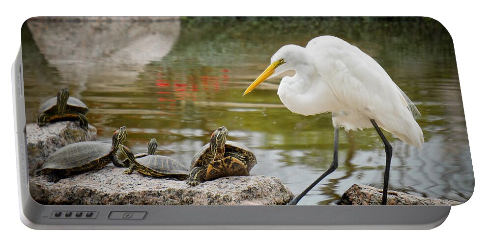 Egret Portable Battery Charger featuring the photograph New Found Friends by TK Goforth
