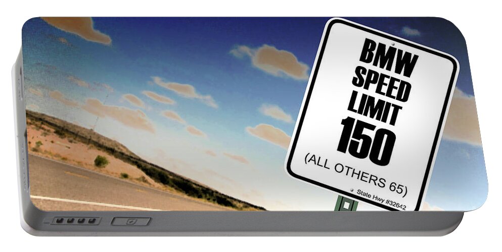 Highway Signs Portable Battery Charger featuring the photograph New Limits by David Jackson
