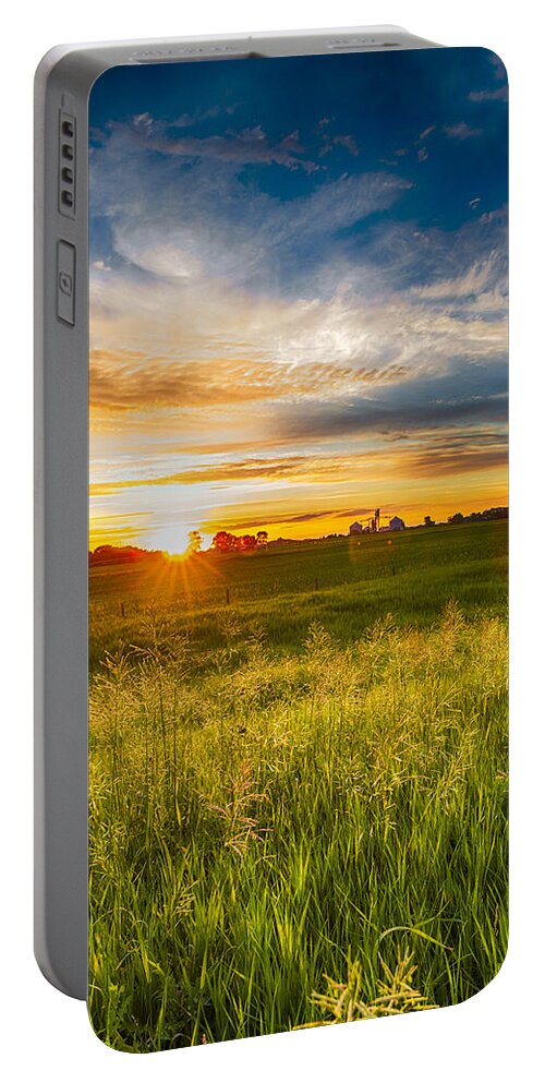 Sunset Portable Battery Charger featuring the photograph New Melle Sunfall by Bill and Linda Tiepelman