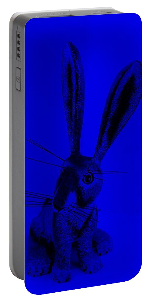 Rabbit Portable Battery Charger featuring the photograph New Mexico Rabbit Blue by Rob Hans