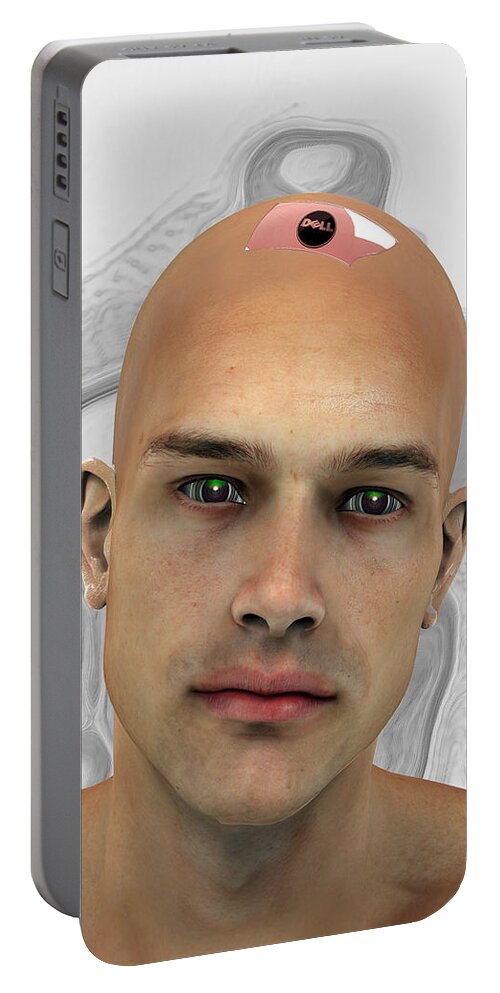 Synthetic Portable Battery Charger featuring the digital art New model of Adam by Quim Abella
