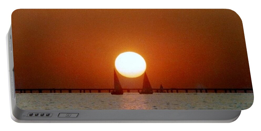 New Orleans Photos Portable Battery Charger featuring the photograph New Orleans Sailing Sun On Lake Pontchartrain by Michael Hoard