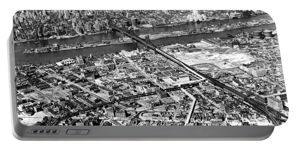 1937 Portable Battery Charger featuring the photograph New York 1937 Aerial View by Underwood Archives