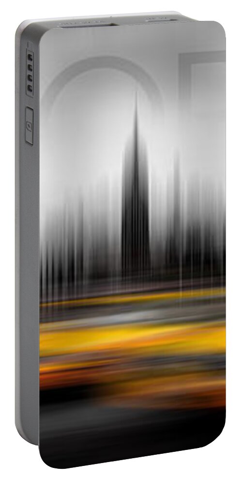 Abstract Photography Portable Battery Charger featuring the photograph New York City Cabs Abstract by Az Jackson