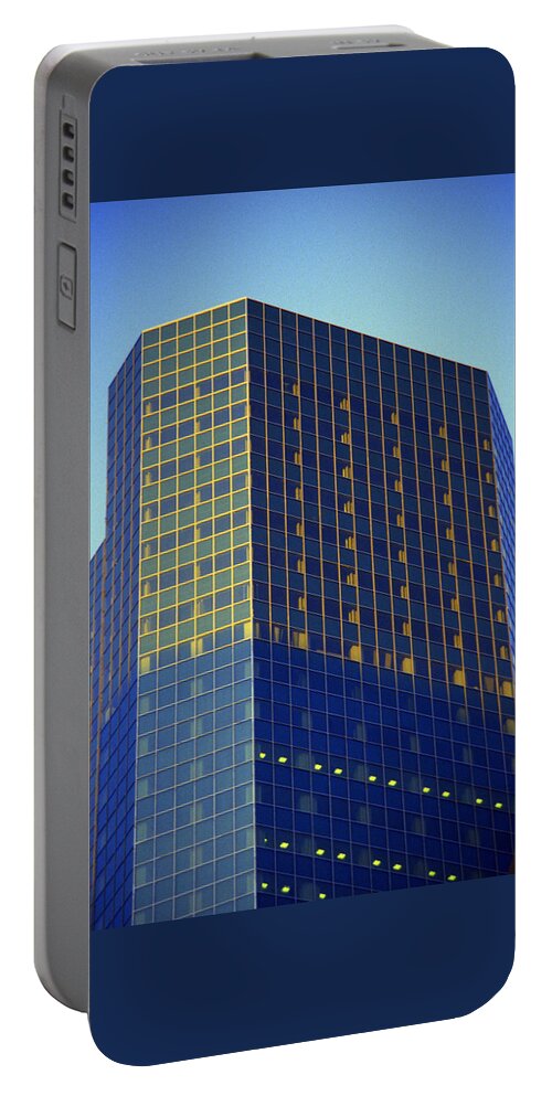 New York Portable Battery Charger featuring the photograph 1984 New York City Skyscraper Reflections by Gordon James