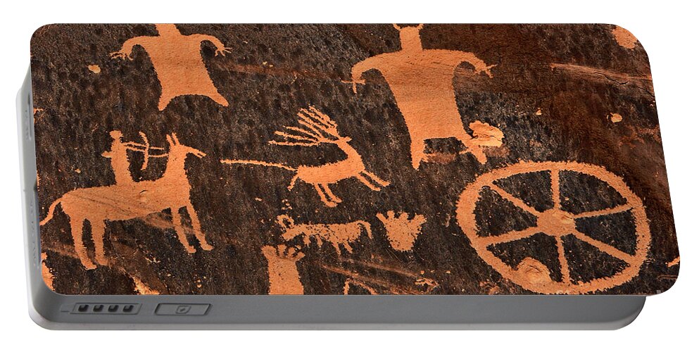 Petroglyphs Portable Battery Charger featuring the photograph Newspaper Rock Close-up by Gary Whitton