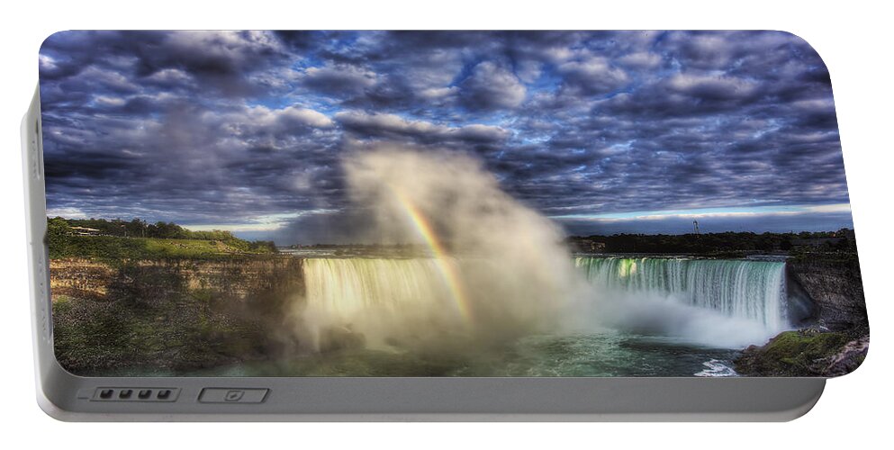 Niagara Falls Portable Battery Charger featuring the photograph Niagara Falls Rainbow by Shawn Everhart