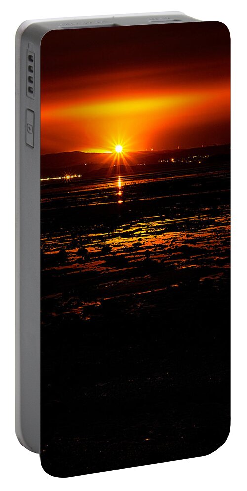 firth Of Forth Portable Battery Charger featuring the photograph Night Flare. by Lenny Carter