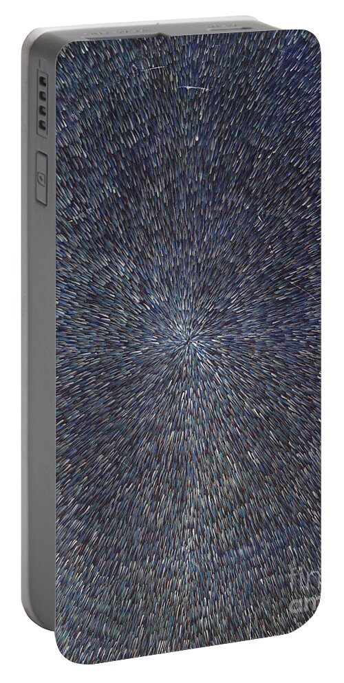 Abstract Portable Battery Charger featuring the painting Night Radiation by Dean Triolo