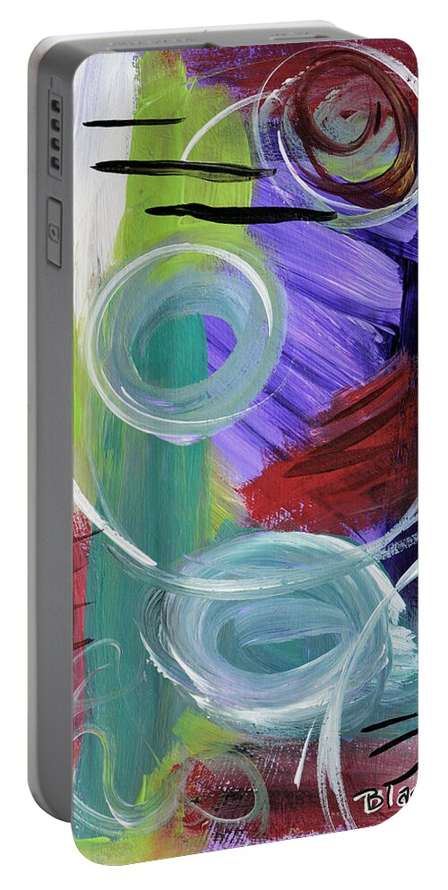 Modern Portable Battery Charger featuring the painting Night Travels by Donna Blackhall