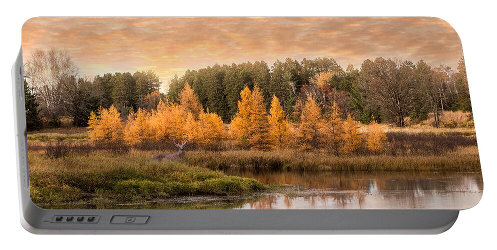 Deer Portable Battery Charger featuring the photograph Tamarack Buck by Patti Deters