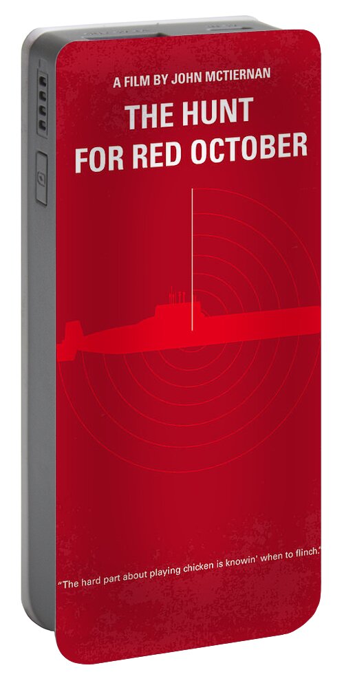 The Hunt For Red October Portable Battery Charger featuring the digital art No198 My The Hunt for Red October minimal movie poster by Chungkong Art