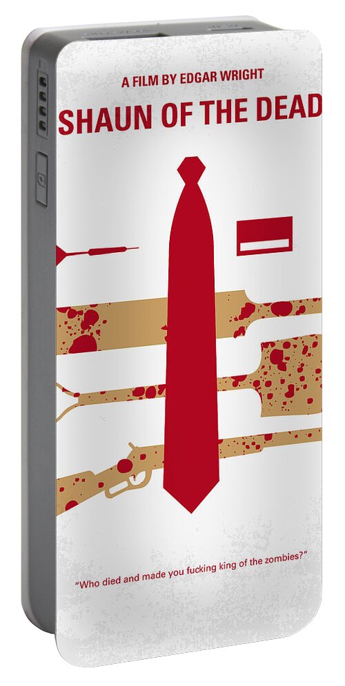 Shaun Of The Dead Portable Battery Charger featuring the digital art No349 My Shaun of the Dead minimal movie poster by Chungkong Art